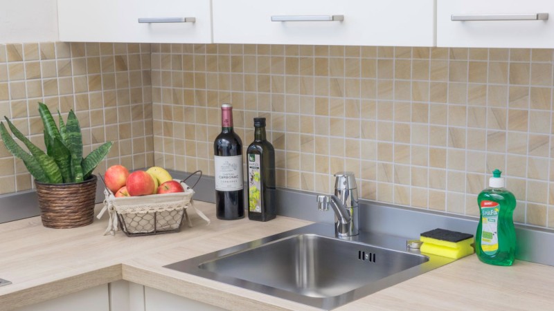 Mosaico de azulejos de piedra natural de aspecto beige estructura de azulejos de baño backsplash MOS16-AISO98_f | 10 esteras de mosaico