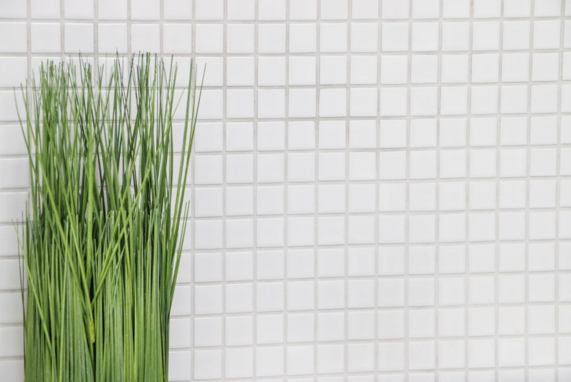 Mosaico de cerámica BLANCO GLOSSY pared azulejo backsplash cocina backsplash MOS18-0102_f