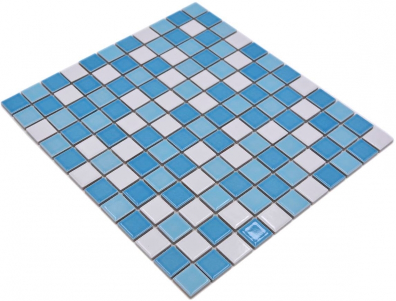 Piscina mosaico mosaico azulejo de cerámica azul blanco brillante cocina splashback MOS18-0407_f