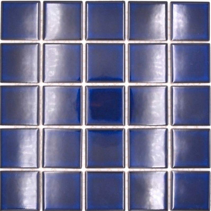 Mosaico de azulejos de cerámica azul cobalto azul oscuro brillante backsplash MOS14-0405_f