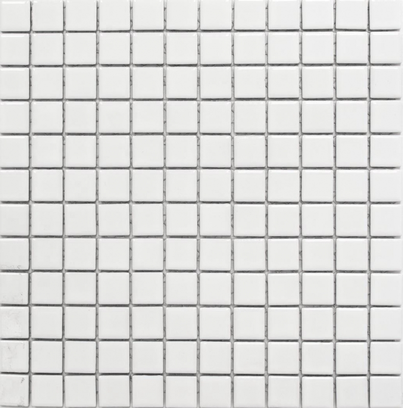 Mosaico de cerámica ducha splashback BLANCO GLOSSY baño azulejos cocina splashback MOS18D-0101_f