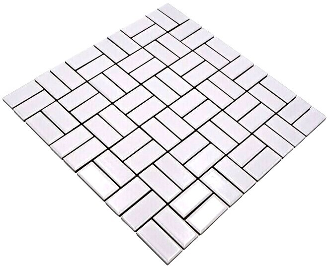 Mosaico de azulejos de cerámica molino de viento blanco brillante azulejo de la cocina azulejo de la pared MOS24-CWM7WG_f