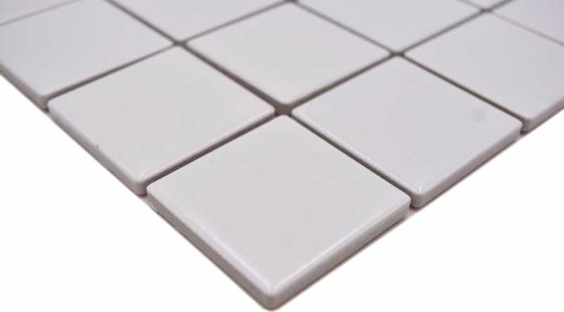 Azulejo de mosaico de cerámica blanco mate azulejo espejo pared del baño MOS16B-0111_f