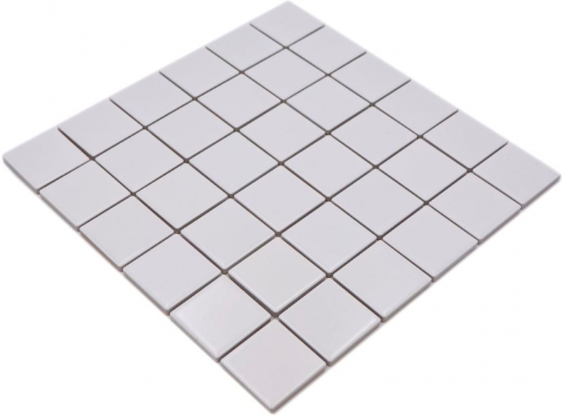 Azulejo de mosaico de cerámica blanco mate azulejo espejo pared del baño MOS16B-0111_f