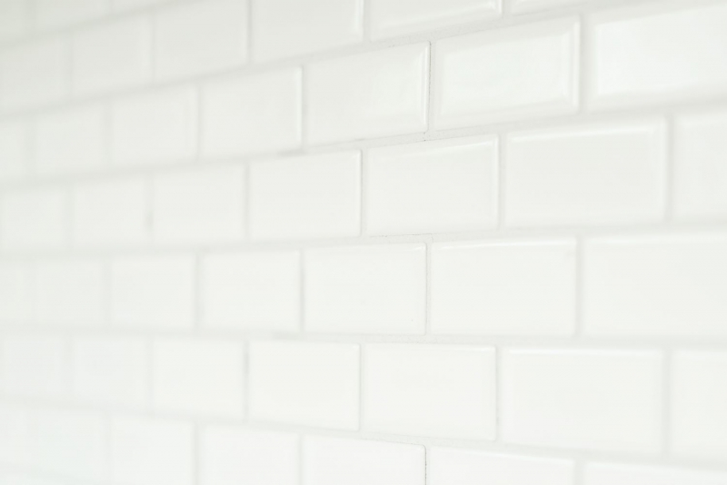 Mosaico cerámica ladrillo blanco mate revestimiento bañera MOS24-03WM_f