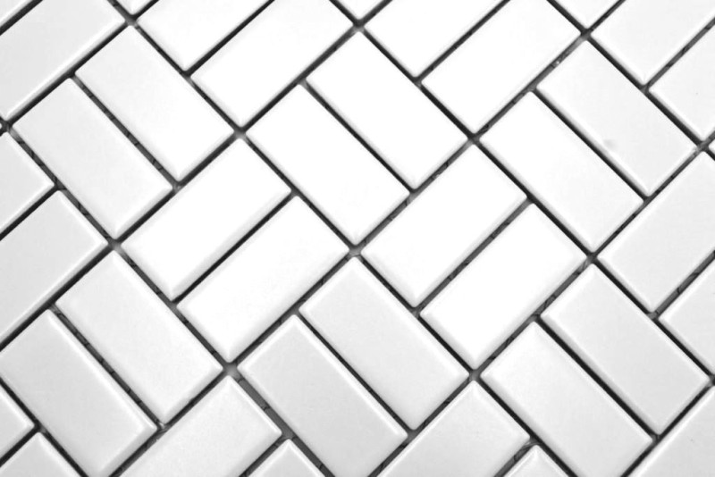 Mosaico cerámico molino de viento blanco mate revestimiento bañera MOS24-CWM07WM_f