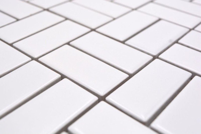 Mosaico cerámico molino de viento blanco mate revestimiento bañera MOS24-CWM07WM_f