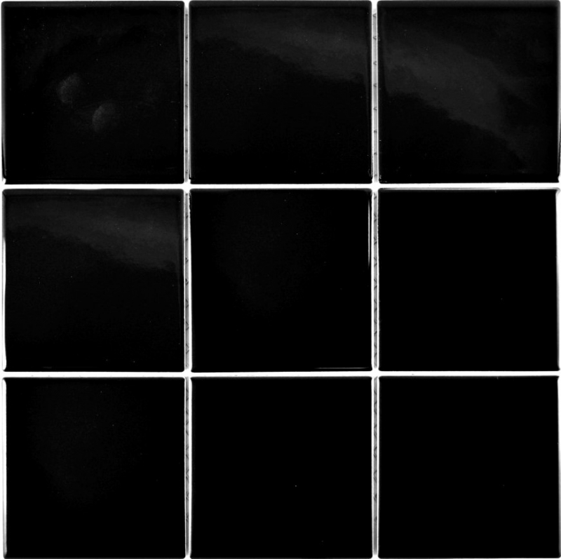Mosaico de azulejos de cerámica negro brillante azulejos de la pared azulejos de baño MOS23-0301_f