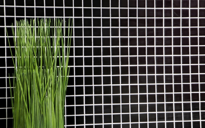 Mosaico de cerámica negro mate azulejo backsplash cocina splashback MOS18D-0311_f