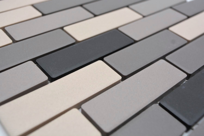 Mosaico cerámico beige claro gris ladrillo sin esmaltar plato de ducha azulejo MOS26-0206-R10_f