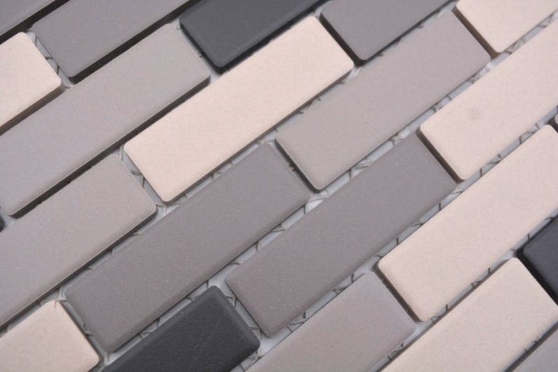 Mosaico cerámico beige claro gris ladrillo sin esmaltar plato de ducha azulejo MOS26-0206-R10_f