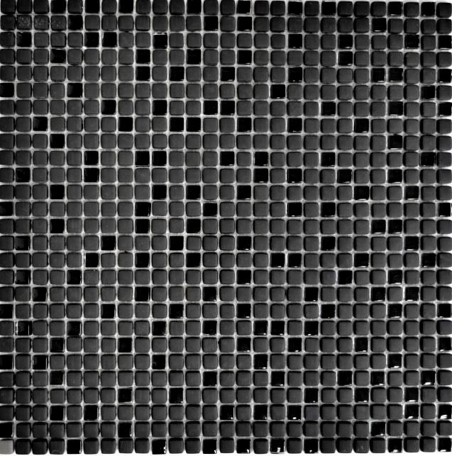Mosaico de azulejos ECO GLAS Esmalte negro mate MOS140-01B_f | 10 esteras de mosaico
