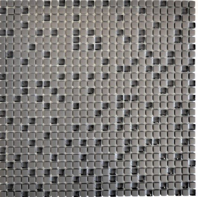 Mosaico de azulejos ECO GLAS Esmalte gris-marrón mate MOS140-05G_f | 10 tapetes de mosaico