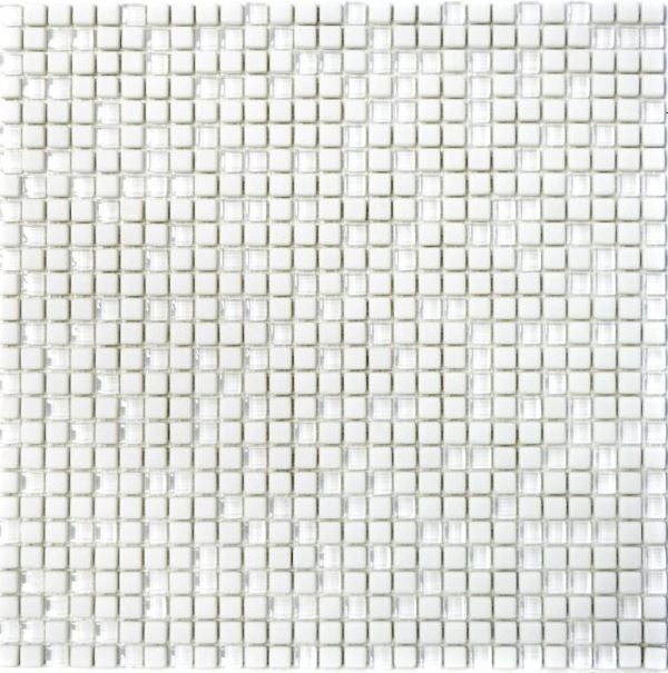 Mosaico de azulejos ECO GLAS Esmalte blanco mate MOS140-07W_f | 10 esteras de mosaico