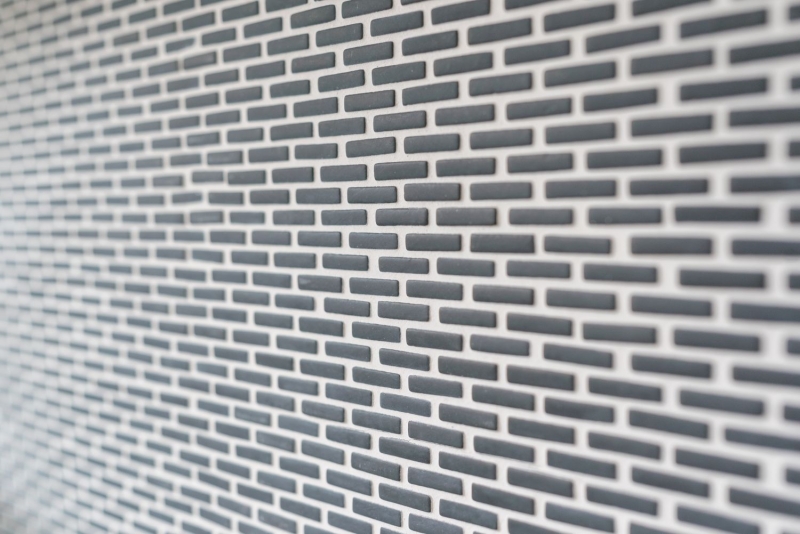 Mosaico de azulejos ECO GLAS Ladrillo Esmalte negro mate MOS140-B21B_f | 10 esteras de mosaico