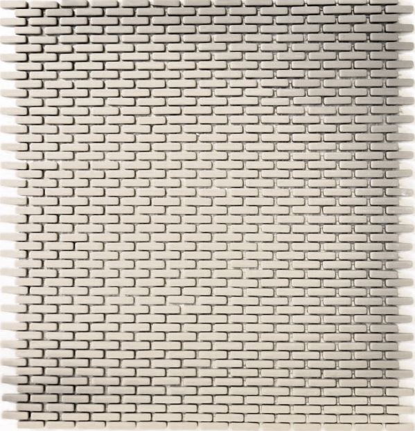Mosaico de azulejos ECO GLAS Ladrillo Esmalte crema mate MOS140-B23C_f | 10 esteras de mosaico