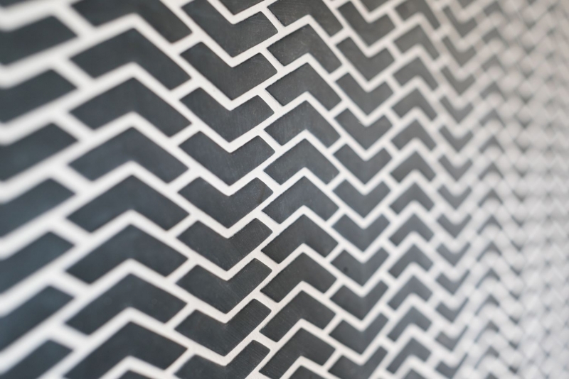 Mosaico de azulejos ECO GLAS espiga esmalte negro mate MOS140-HB31B_f | 10 esteras de mosaico
