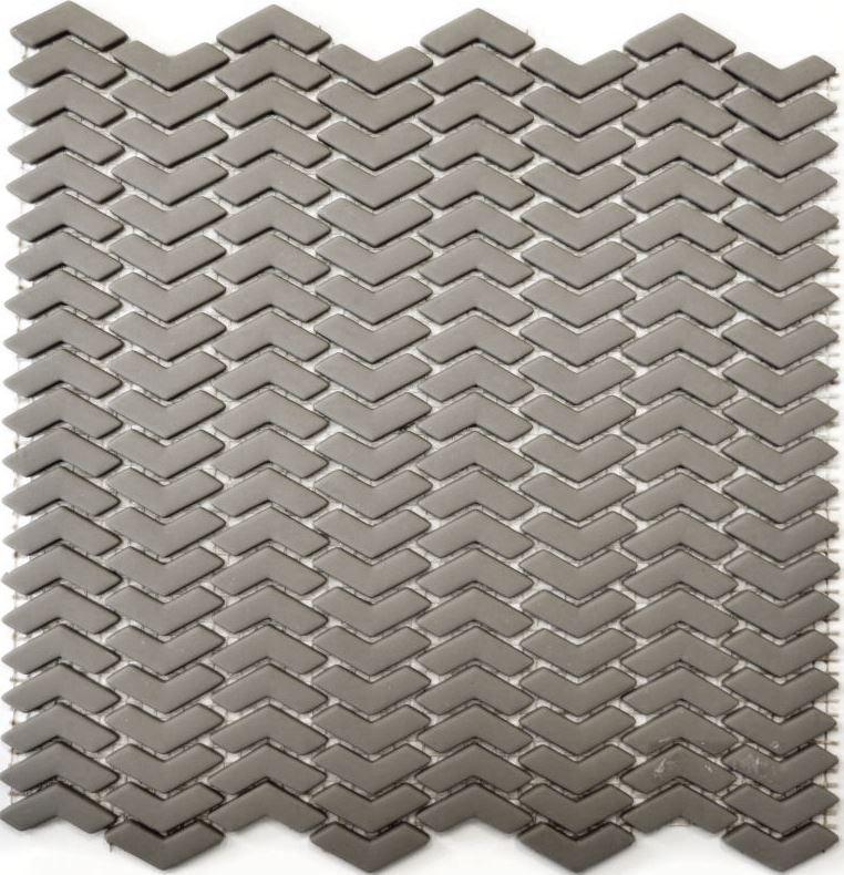 Mosaico de azulejos ECO GLAS Herringbone Esmalte crema mate MOS140-HB33C_f | 10 esteras de mosaico