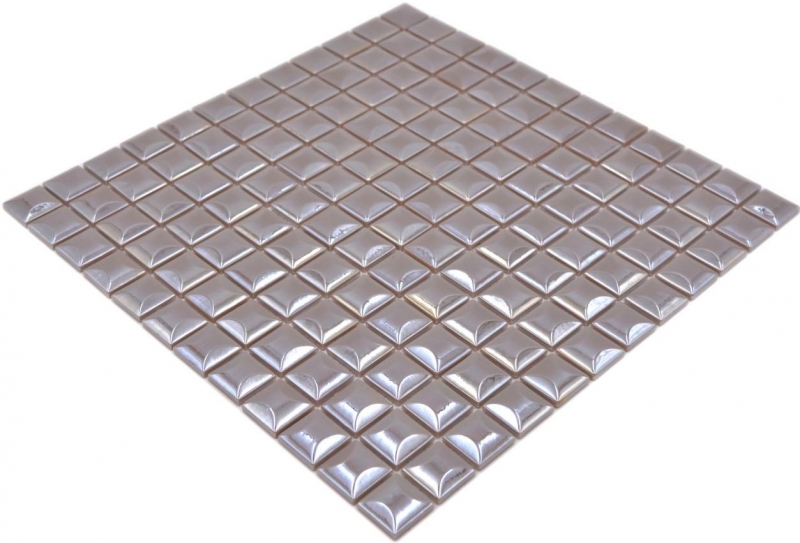 Mosaico de azulejos ECO GLAS café metálico 3DF MOS350-24_f | 10 esteras de mosaico