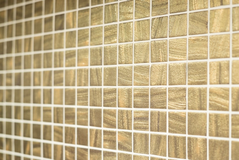 Mosaico de azulejos ECO GLAS oro satinado MOS360-05_f | 10 esteras de mosaico