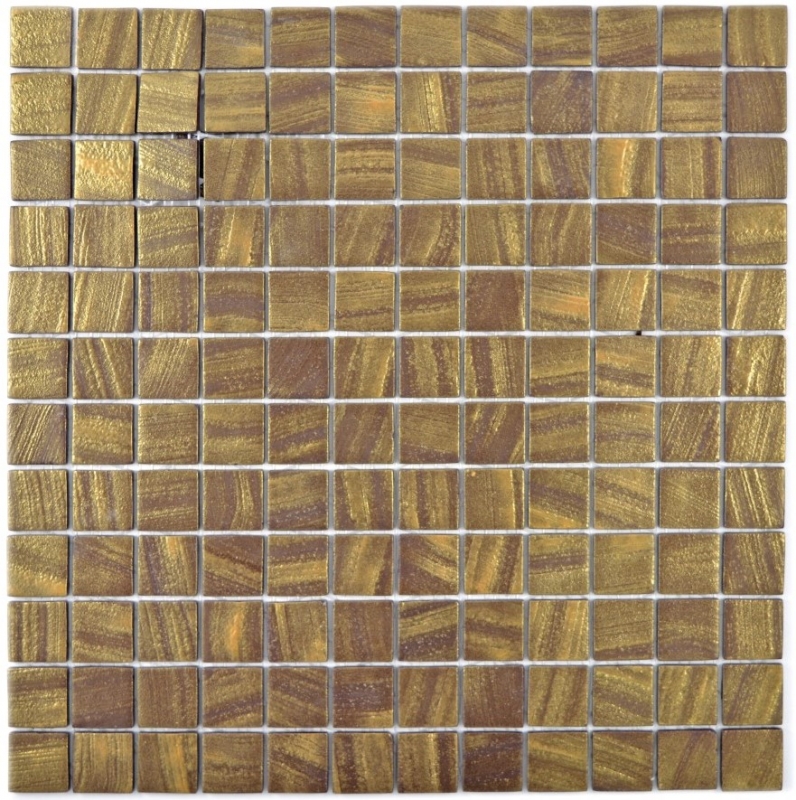 Mosaico de azulejos ECO GLAS oro satinado MOS360-05_f | 10 esteras de mosaico