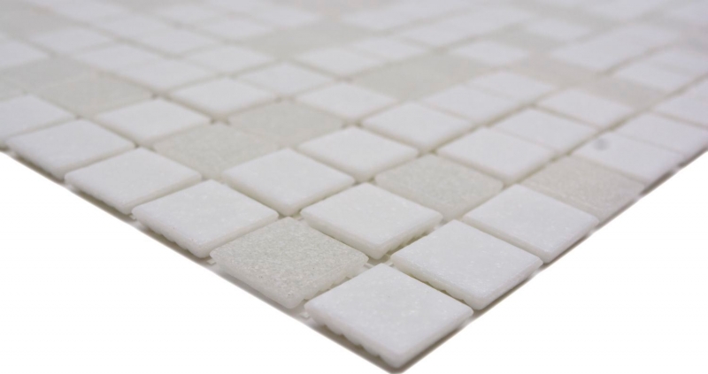 Mosaico de vidrio blanco azulejo de la pared azulejo del baño ducha salpicaduras de azulejos backsplash MOS52-0103_f | 10 esteras de mosaico