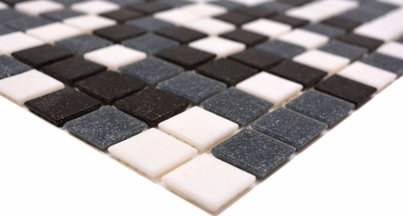 Mosaico de vidrio azulejo de la pared azulejo baño azulejo ducha salpicaduras azulejo backsplash blanco gris negro MOS52-0302_f | 10 esteras de mosaico