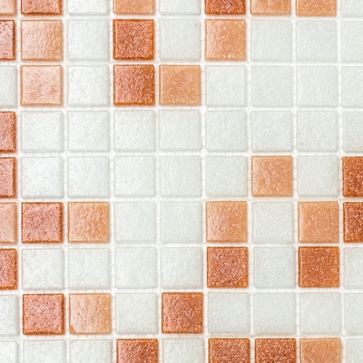 Mosaico de vidrio azulejo de la pared azulejo de baño azulejo ducha salpicaduras azulejo backsplash blanco marrón oscuro MOS52-1002_f | 10 esteras de mosaico
