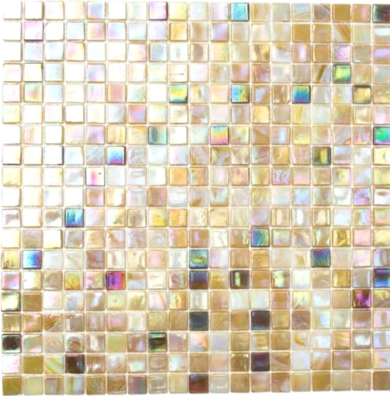 Mosaico de vidrio de color arena azulejo de la pared azulejo del baño azulejo ducha salpicaduras azulejo backsplash MOS58-1204_f | 10 esteras de mosaico