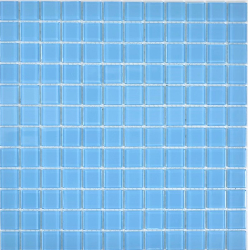 Mosaico mosaico de vidrio translúcido Crystal azul claro BAÑO WC cocina PARED MOS63-0402_f | 10 esteras de mosaico