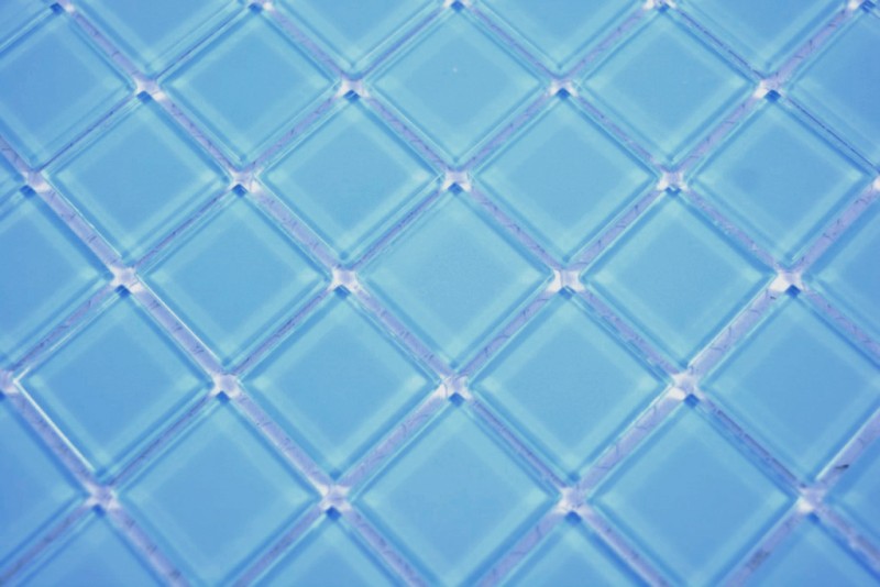 Mosaico mosaico de vidrio translúcido Crystal azul claro BAÑO WC cocina PARED MOS63-0402_f | 10 esteras de mosaico