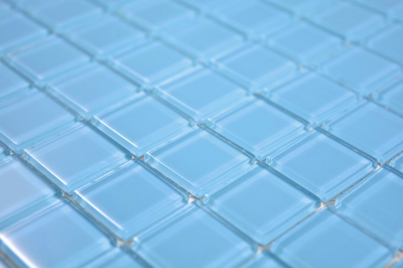 Mosaico mosaico de vidrio translúcido Crystal azul claro BAÑO WC cocina PARED MOS63-0402_f | 10 esteras de mosaico