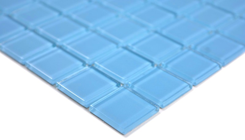 Mosaico mosaico de vidrio translúcido Crystal azul claro BAÑO WC cocina PARED MOS63-0402_f | 10 esteras de mosaico