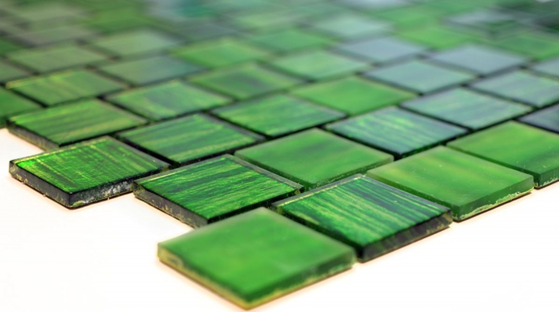 Mosaico mosaico de vidrio translúcido Cristal esmerilado verde claro mate esmerilado MOS68-CF43 10 esteras