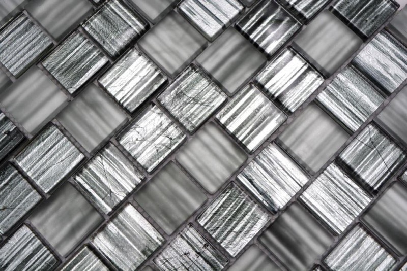 Mosaico mosaico de vidrio Cristal esmerilado vidrio negro claro mate esmerilado MOS78-CF81_f