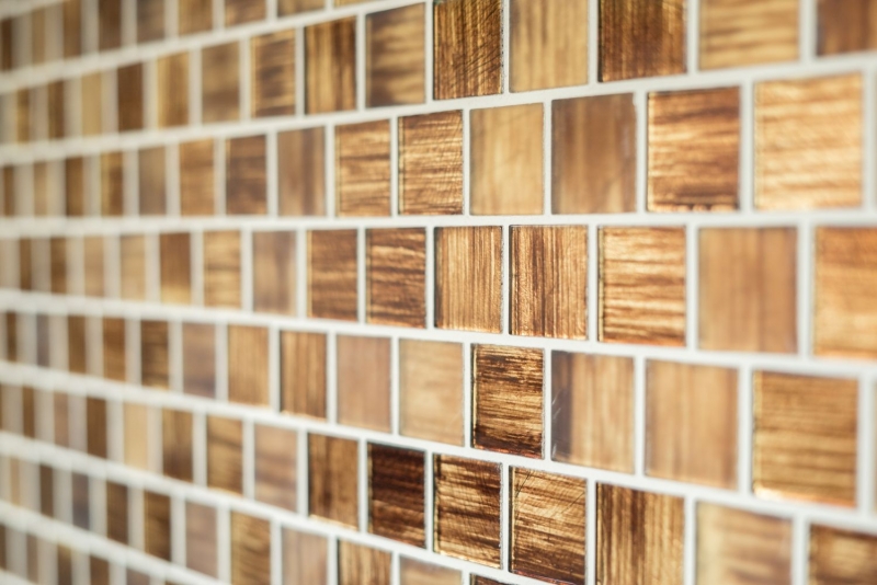 Mosaico de azulejos de vidrio mosaico Cristal esmerilado vidrio marrón claro mate esmerilado MOS78-CF85_f
