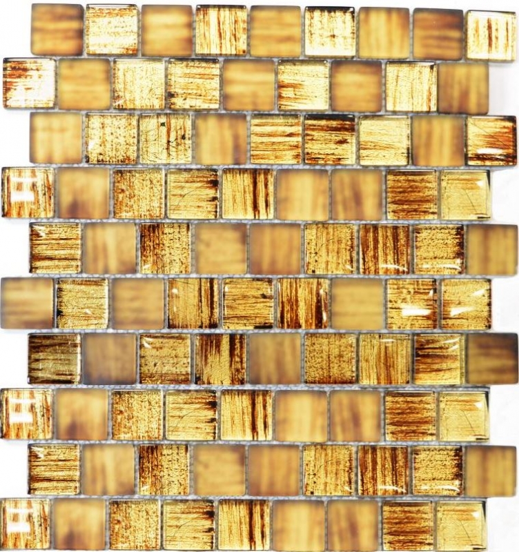 Mosaico de azulejos de vidrio mosaico Cristal esmerilado vidrio marrón claro mate esmerilado MOS78-CF85_f