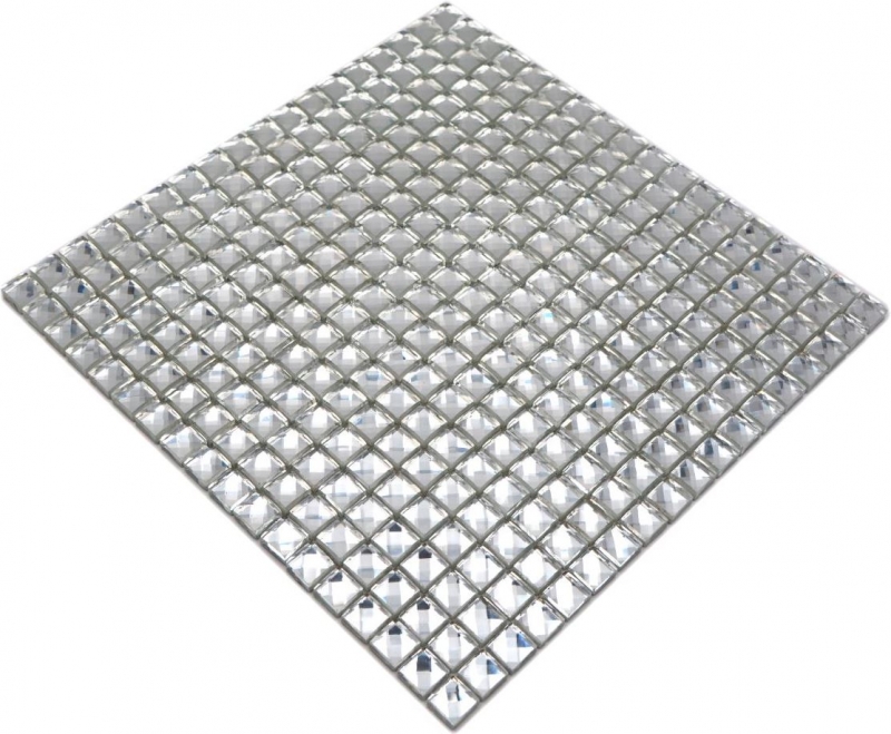 Mosaico de azulejos de cristal translúcido mosaico de vidrio Crystal Glitter plata MOS130-0204_f | 10 esteras de mosaico