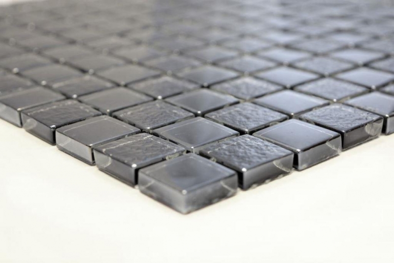 Mosaico mosaico de vidrio negro translúcido Crystal lustre negro MOS88-8LU89_f | 10 esteras de mosaico
