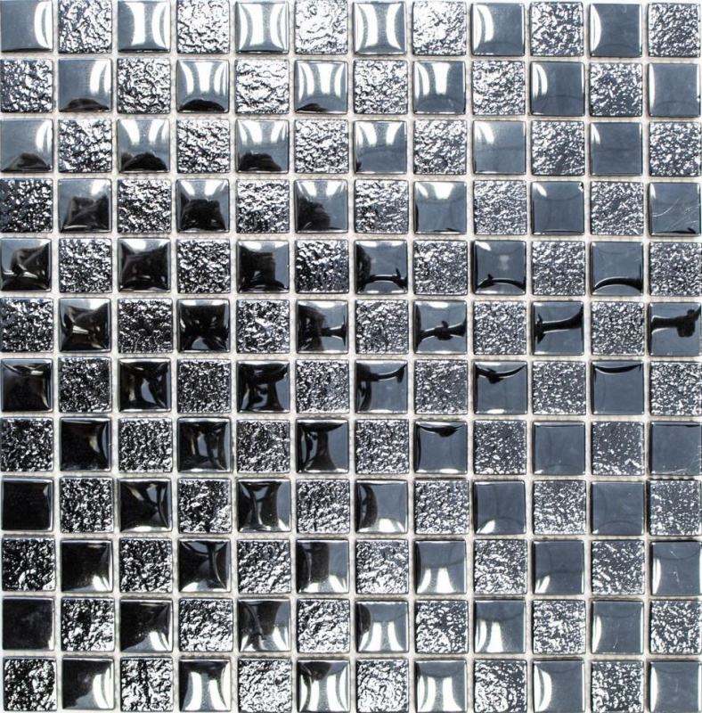 Mosaico mosaico de vidrio negro translúcido Crystal lustre negro MOS88-8LU89_f | 10 esteras de mosaico