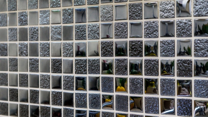 Mosaico mosaico de vidrio negro translúcido Crystal lustre negro MOS88-8LU89_f | 10 esteras de mosaico