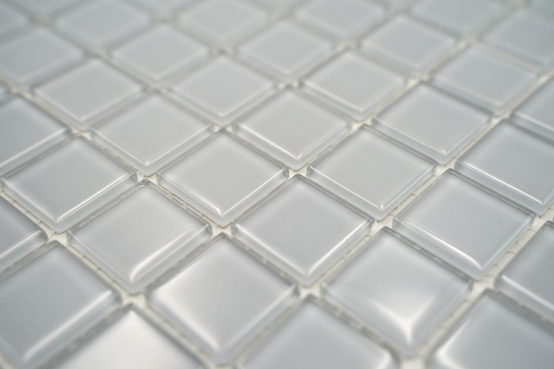 Mosaico de vidrio gris translúcido Crystal gris claro BAÑO WC cocina PARED MOS60-0204_f | 10 esteras de mosaico