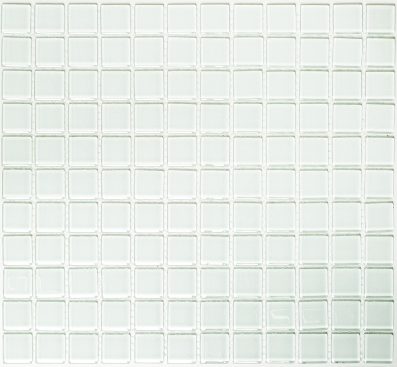 Mosaico de azulejos translúcido blanco con tinte verde mosaico de vidrio Crystal BAD WC cocina MOS60-0102_f | 10 esteras de mosaico