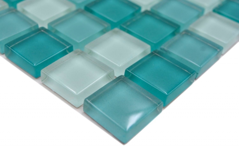 Mosaico verde translúcido Mosaico de vidrio verde cristal BAÑO WC Cocina PARED MOS72-0602_f | 10 esteras de mosaico