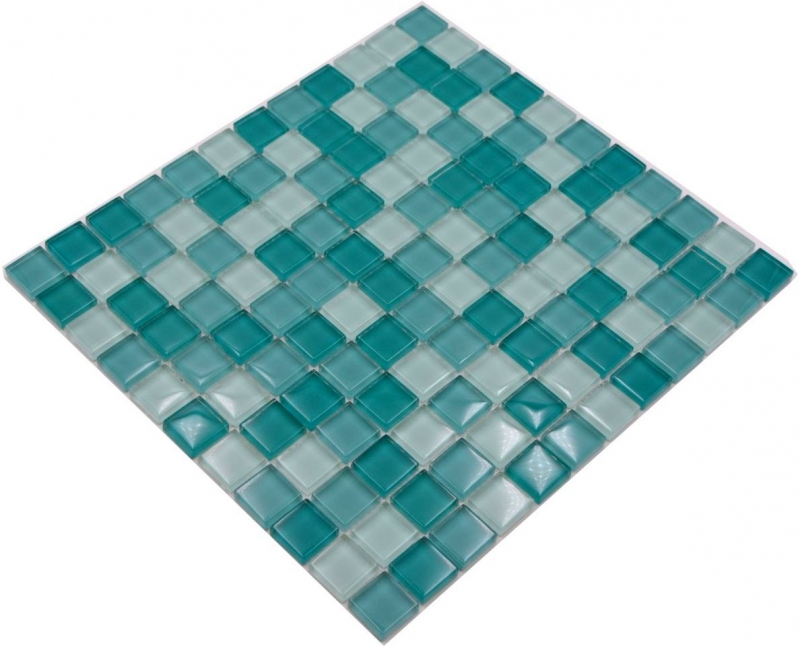Mosaico verde translúcido Mosaico de vidrio verde cristal BAÑO WC Cocina PARED MOS72-0602_f | 10 esteras de mosaico
