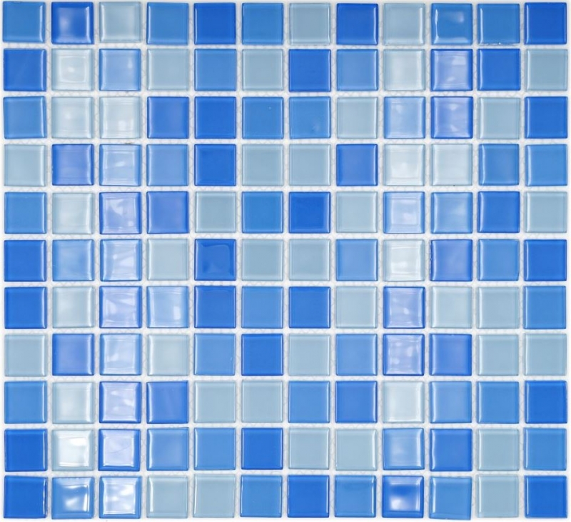Mosaico de azulejos translúcido azul claro mosaico de vidrio Crystal azul claro BAÑO WC cocina PARED MOS62-0404_f | 10 esteras de mosaico