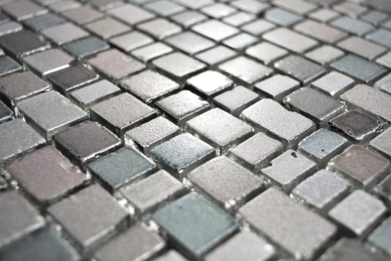 Mosaico de cristal transparente mosaico de vidrio gris beige pared azulejo backsplash cocina bathroom_f | 10 esteras de mosaico