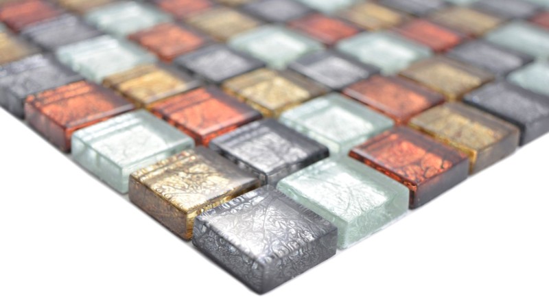Transparente cristal mosaico de vidrio oro plata negro rojo estructura pared azulejo backsplash cocina cuarto de baño MOS88-71739_f | 10 esteras de mosaico