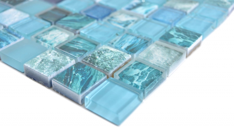 Mano patrón cuadrado Crystal mezcla verdeazul/océano mosaico azulejo pared azulejo backsplash cocina ducha baño