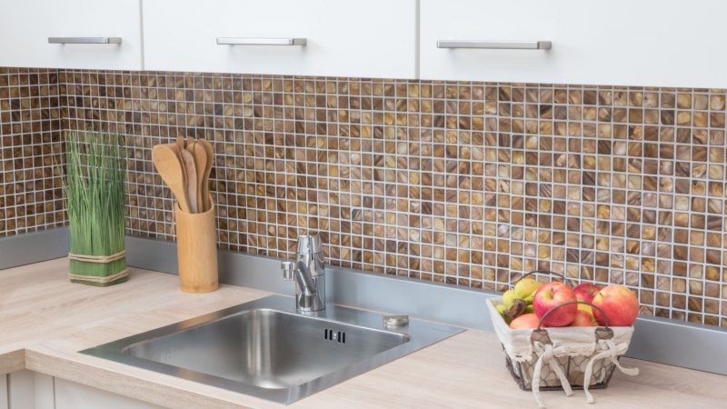 Concha de mosaico de nácar beige marrón azulejos backsplash pared de la cocina MOS150-SM2569_f